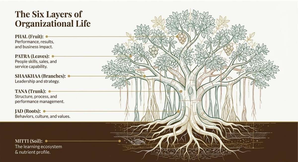 The Six Layers of Organizational Life - VRIKSHA Model
